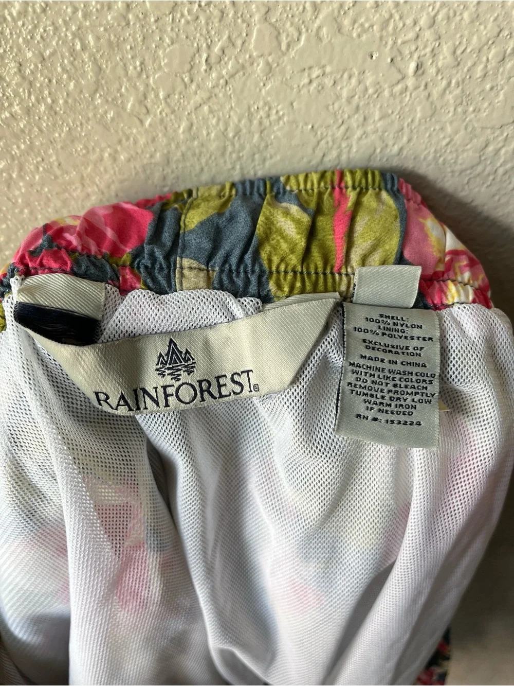 RAINFOREST Blue Floral Athletic Shorts with Pink Flowers